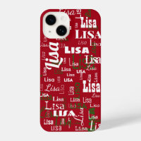 Christmas Short Name Repeating Pattern Red White i
