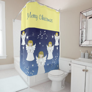 Christmas Shower Curtain, Christmas Angel Curtain