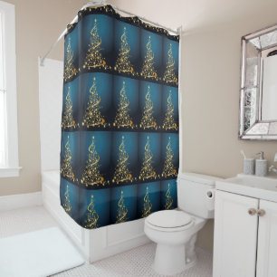 Christmas Shower Curtain/Christmas Trees Curtain