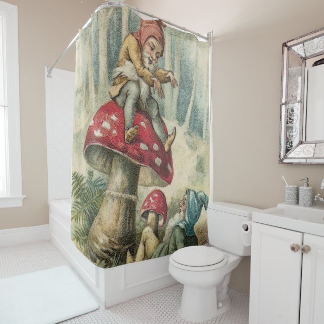 Christmas Shower Curtain, Elf Curtain (In Situ)