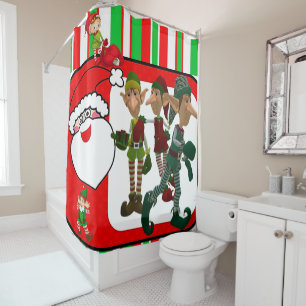 Christmas Shower Curtain, Elf Shower Curtain