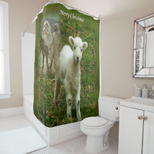 Christmas Shower Curtain, Jesus Christ Curtain