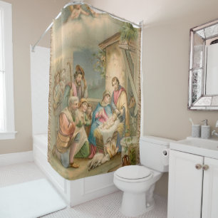 Christmas Shower Curtain, Jesus Christ Curtain