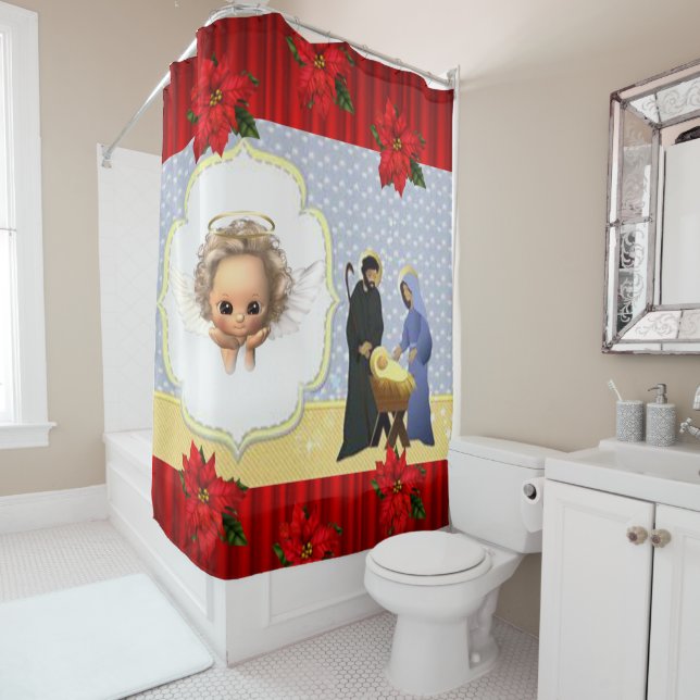 Christmas Shower Curtain, Jesus Christ Shower Curtain (In Situ)