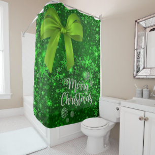 Christmas Shower Curtain, Merry Christmas Curtain