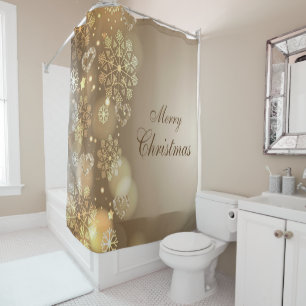 Christmas Shower Curtain, Merry Christmas Curtain