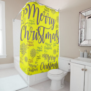 Christmas Shower Curtain, Merry Christmas Curtain