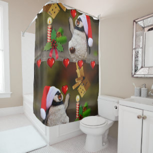 Christmas Shower Curtain, Penguin Curtain
