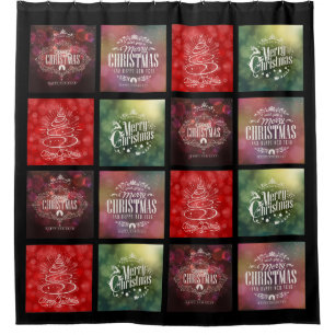 Christmas Shower Curtain - Quilt Theme