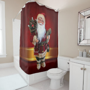 Christmas Shower Curtain, Santa Curtain