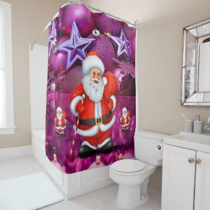 Christmas Shower Curtain, Santa Curtain