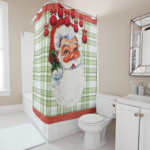 Christmas Shower Curtain, Santa Curtain