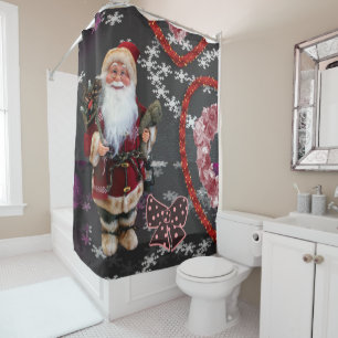 Christmas Shower Curtain, Santa Curtain