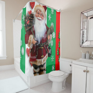 Christmas Shower Curtain, Santa Curtain