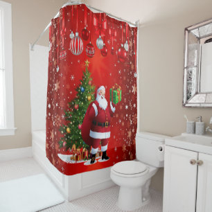 Christmas Shower Curtain, Santa Curtain