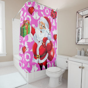 Christmas Shower Curtain, Santa Curtain