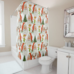 Christmas Shower Curtain, Santa Curtain