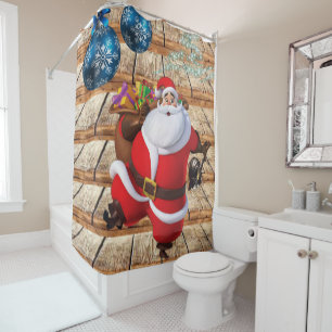 Christmas Shower Curtain, Santa Curtain