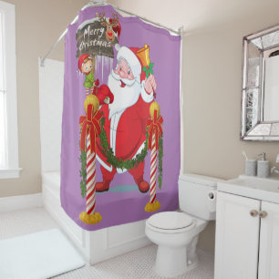 Christmas Shower Curtain, Santa Shower Curtain
