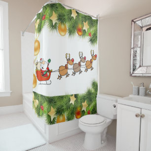 Christmas Shower Curtain, Santa Shower Curtain