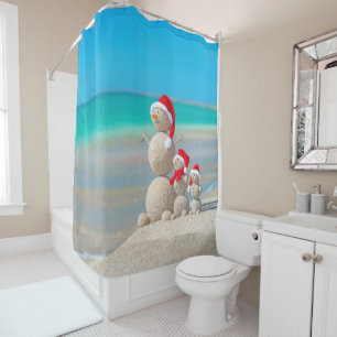 Christmas Shower Curtain, Snowman Shower Curtain