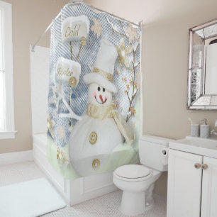 Christmas Shower Curtain/Snowman Shower Curtain