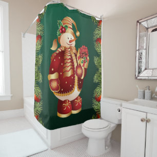 Christmas Shower Curtain, Snowman Shower Curtain