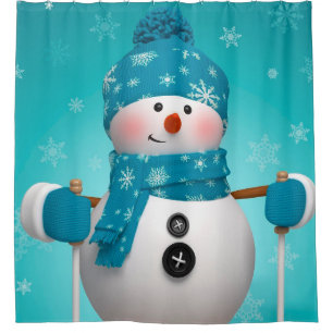 Christmas Shower Curtain/Snowman Shower Curtain