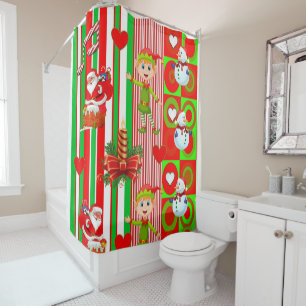 Christmas Shower Curtain, Snowman Shower Curtain
