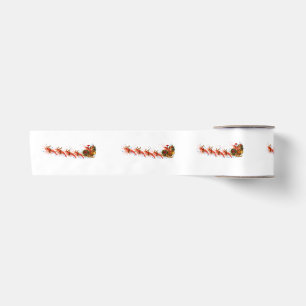 Christmas Shrimp Santa Sleigh Satin Ribbon