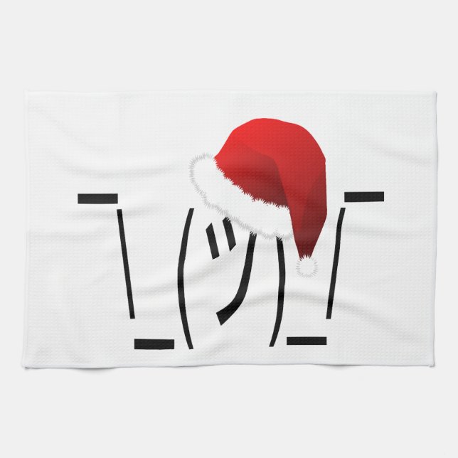 christmas shrug emoji tea towel (Horizontal)