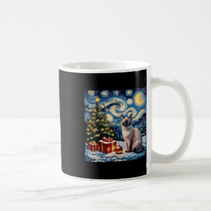 Christmas Siamese Cat Art Van Gogh The Starry Nigh Coffee Mug