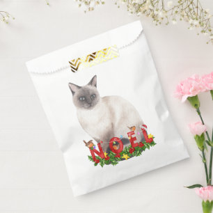 Christmas Siamese Cat Watercolor Favour Bags
