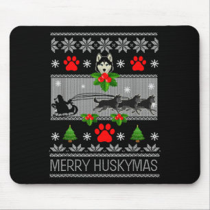 Christmas Siberian Husky Dog Husky Ugly Merry Husk Mouse Pad