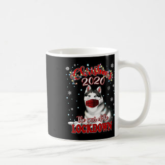 Christmas Siberian Husky Dog Shirt Quarantine Lock Coffee Mug