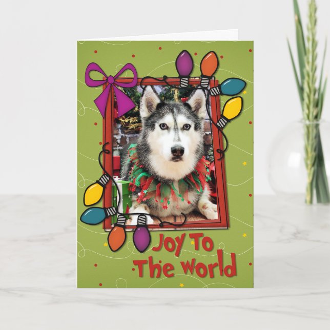 Christmas - Siberian Husky - Nika Holiday Card (Front)