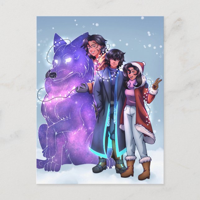 Christmas Siblings Postcard (Front)