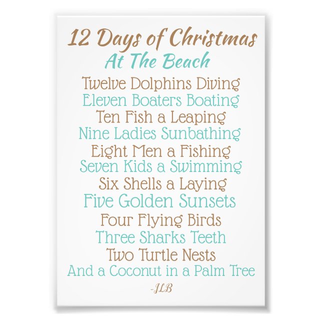 Christmas sign 12 Days of Christmas at the Beach (Front)