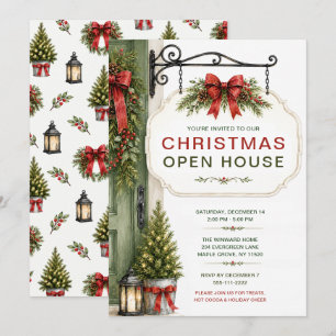 Christmas Sign Open House Party Invitation