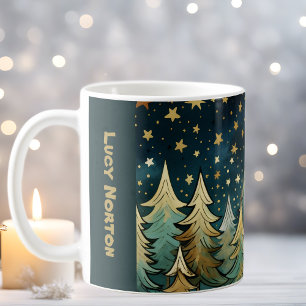 Christmas silent holy and starry night coffee mug