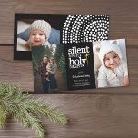 Christmas - Silent Night - 3 photo collage Holiday Card<br><div class="desc">A modern,  religious photo card. Silent Night,  Holy Night - Customise this with a 3 photos,  year,  family name and a personal greeting.</div>
