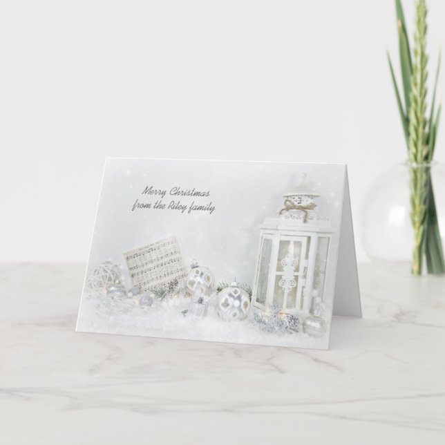 Christmas Silent Night Lantern Holiday Card (Front)