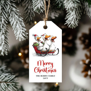 Christmas Silly Geese Cartoon Humour Gift Tags