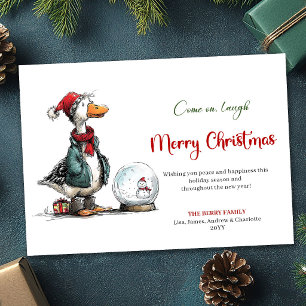 Christmas Silly Goose Cartoon Humour Greeting Card