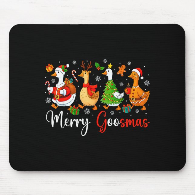 Christmas Silly Goose Funny Merry Goosemas Xmas Tr Mouse Pad (Front)