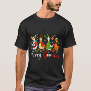 Christmas Silly Goose Funny Merry Goosemas Xmas Tr T-Shirt