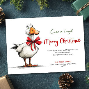 Christmas Silly Goose Whimsical Humor Greeting   Holiday Card