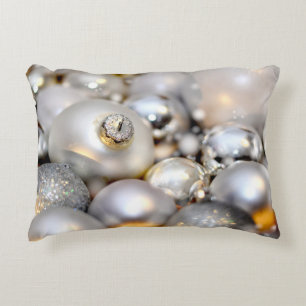 Christmas Silver Decor Baubles Decorative Cushion