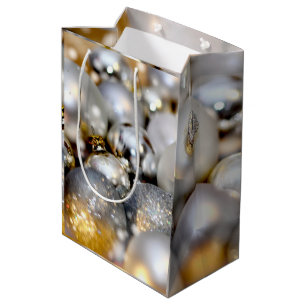 Christmas Silver Decor Baubles Medium Gift Bag