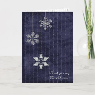 Christmas silver holiday snowflakes card